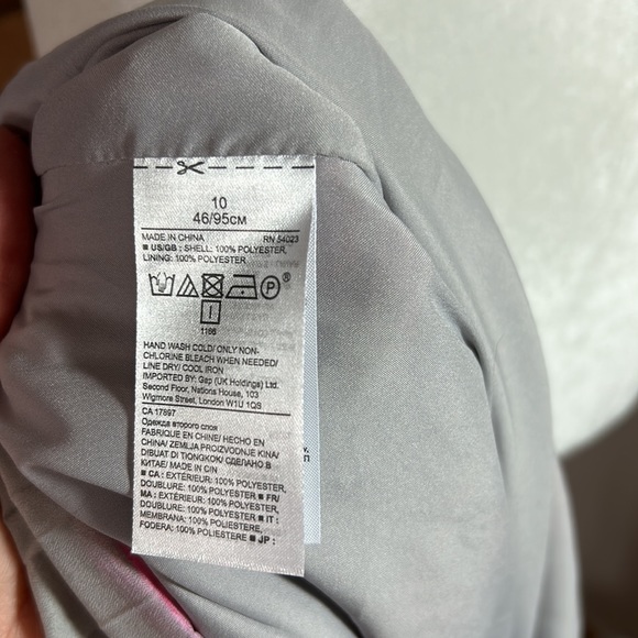 🆕 Banana Republic Pleated Watercolor Dress, Gray and Multi Pinks/Blue. Sz 10😍 - Picture 9 of 9